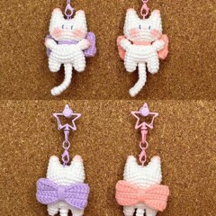 蝶結びのかわいい子猫ウール手作り DIY 材料バッグ織りバッグキーホルダー自家製ペンダントギフト退屈を和らげる