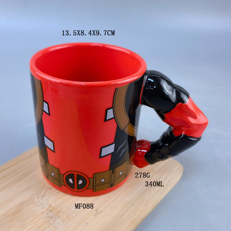 League of Legends Muscle Man Taza de cerámica Anime Capitán América Taza DeadPool Mug Taza de cerámica Taza de agua