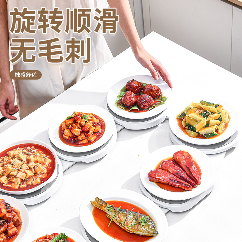 家庭用テーブルパーティーダイヤル長方形円形手動回転食事皿多機能デスクトップ回転鍋皿|undefined