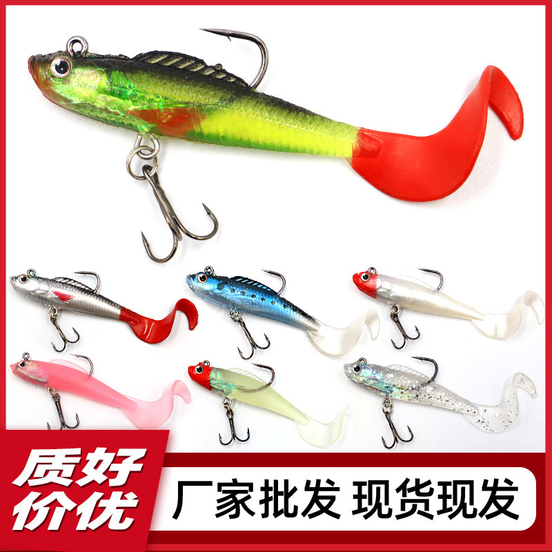 Soft Grubs Lures 8 Colors Soft minnow Baits Bass Trout Fresh Water Fishing Lure