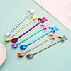 304 Cartoon Bear Long Handle Short Handle Spoon Hanging Cute Cartoon Dessert Coffee Spoon Bear Stirring Spoon Mug Tea Spoon