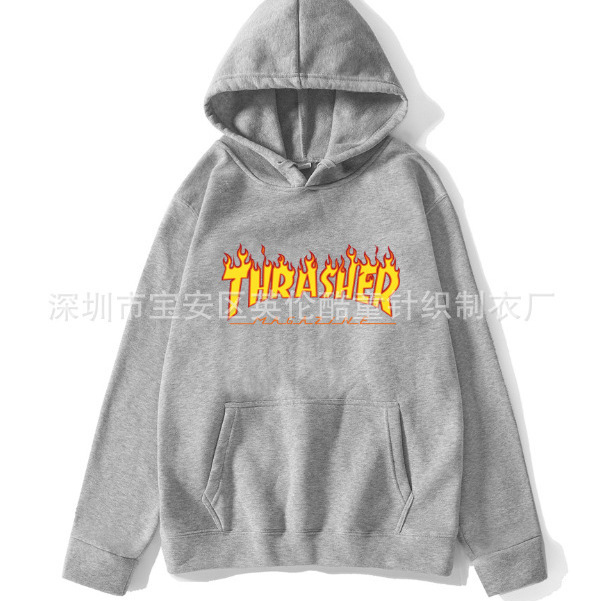 Factory Direct Sales New Thrasher Printed Sweatshirt Couple Pure Color Hoodie New Sweatshirt with Drawings
