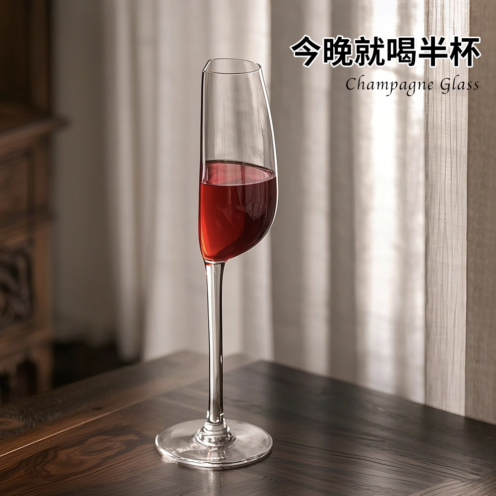 Vaso de vino medio regalo creativo divertido copa de champán copa de vino copa de pie alto escapar vino medio copa de vino