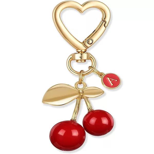 2025 Cross-border Explosions Golden Leaf Cherry Pendant Alloy Accessories DIY Cherry Pendant Love Key