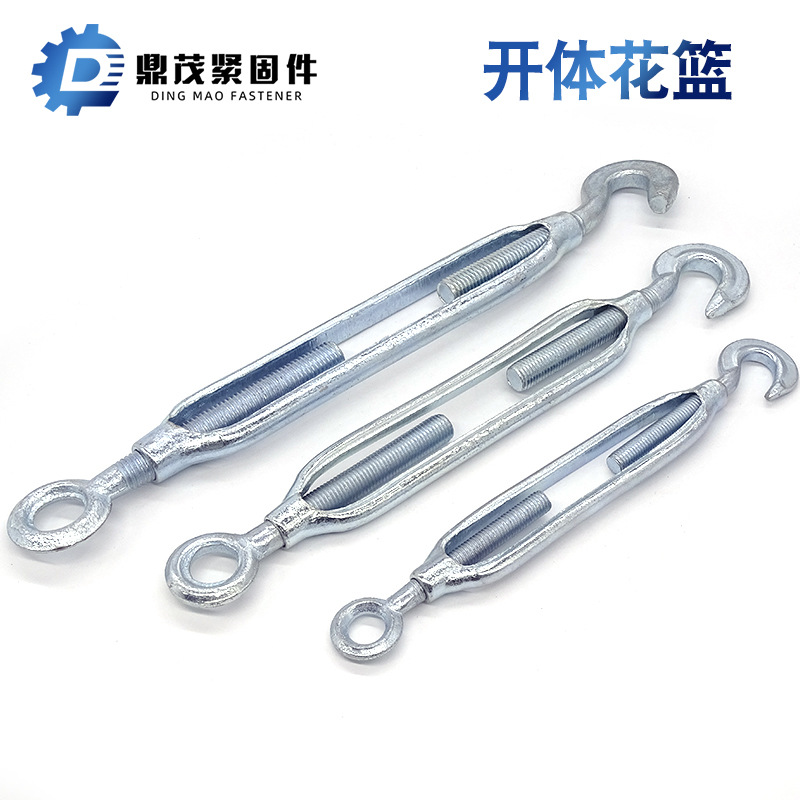 现货批发开体花篮 钢丝绳收紧器拉紧器紧线器 玛钢花篮螺丝供应