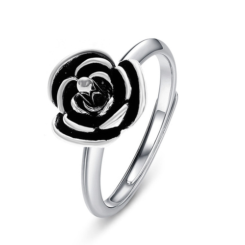 Dark Rose Self-Defense Index Ring for Women - New, Niche, Rotating, Instant-Use Self-Protection Stab Defense Open Finger Ring for Wholesale