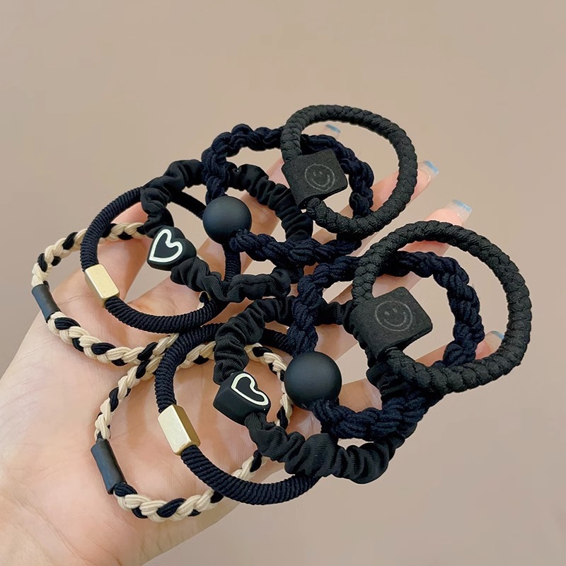 Banda de goma para mujer después de atar la cabeza, cabeza alta, cola de caballo, cuerda de pelo, temperamento, cuerda de cabeza, alta elasticidad, goma elástica duradera, simple nuevo anillo para el cabello