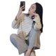 Cross-border Foreign Trade Spring and Autumn Pajamas Women's Long-sleeved Trousers Round Neck Cartoon Loose Outer Wear Academy Style Home Clothes Women's Suit