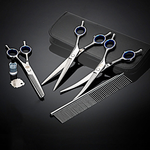 Pet Grooming Scissors Curved Scissors Teeth Scissors Teddy Dog Professional Hair Trimming Set Owner Dog Hair Cutting Tools Wholesale
