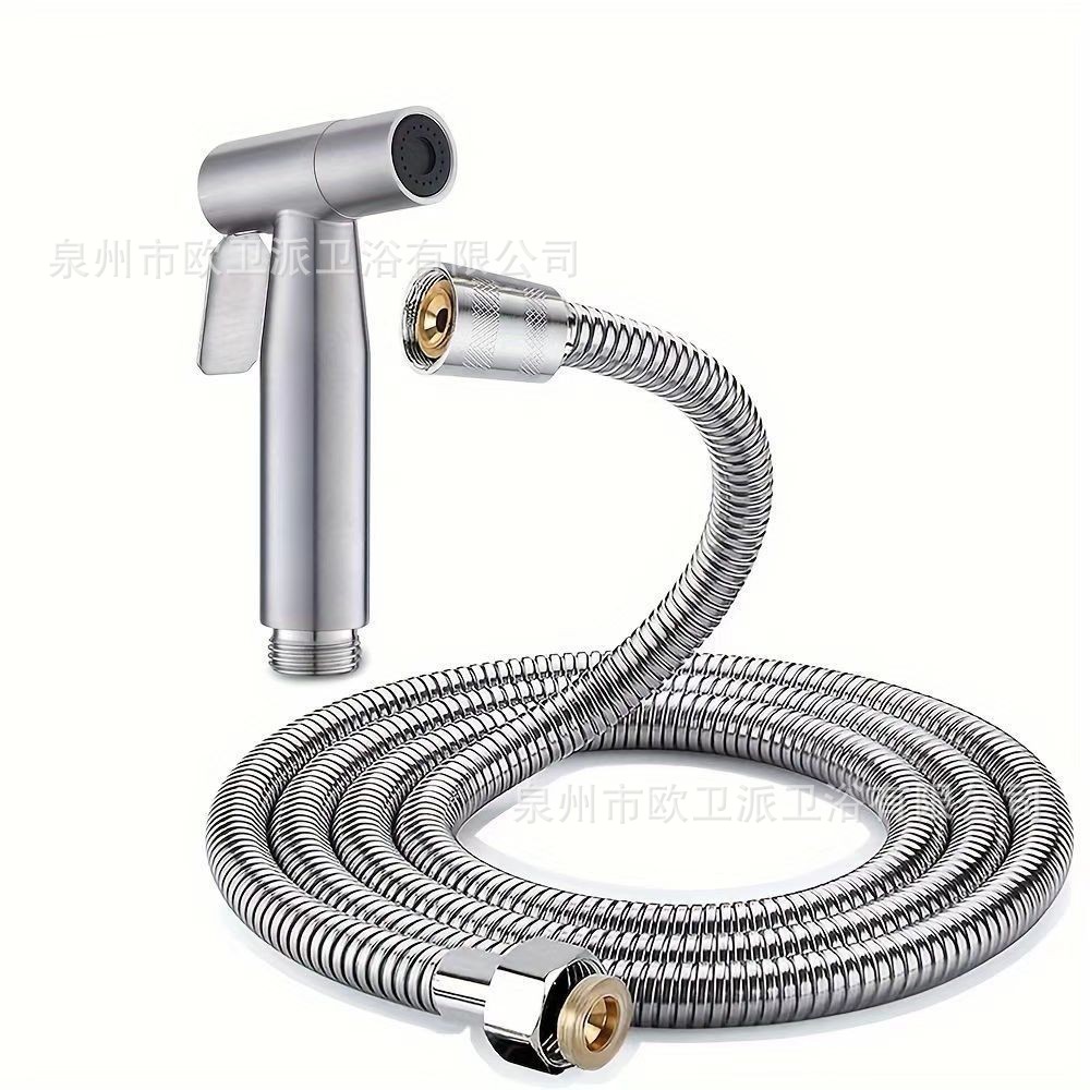 Acero inoxidable transfronterizo inodoro compañero conjunto de pistola de pulverización lavador de mujer grifo boquilla de pulverización presurizada pistola de pulverización de lavado inodoro