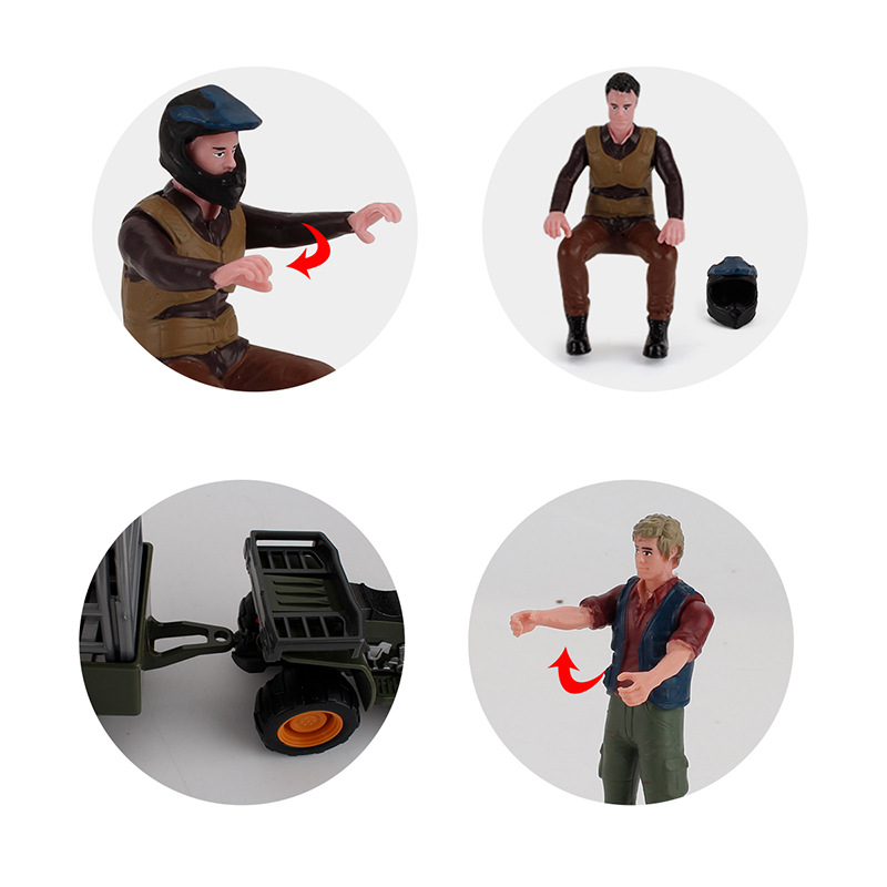 Simulación granja Rancho apoyos pequeña decoración montaje motocicleta dirigible piloto minifigura carro modelo de escena