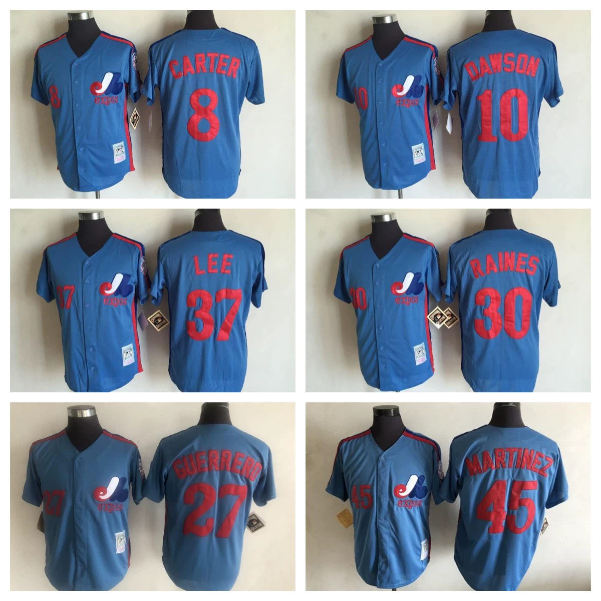 Mlb бейсбольный костюм с вышивкой EXPOS basebal jersey raines carter ретро hof трикотаж