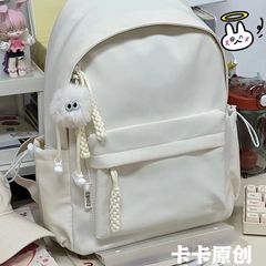 日系ins風学院カジュアル純色かばん女子シンプルな軽リュックサック高校大学生ランドセル