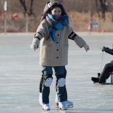 现货2025冬季新款韩版章若楠同款气质复古纯色翻领中长款大衣外套