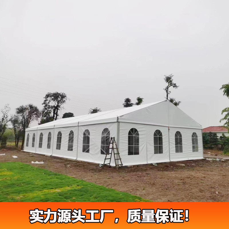 10x20米铝合金帐篷 户外餐厅活动篷房人字顶带透明窗欧式帐蓬厂家