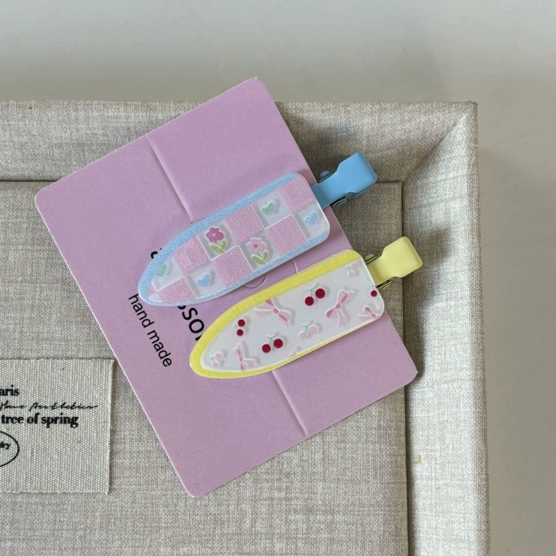 Hair clip set, cute hairgrips for bangs, assorted pastel patterns, multi-piece accessory set