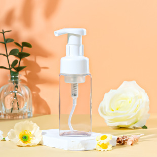 150/200ml Facial Cleansing Mousse Bottle Plastic Press with Pump Head Empty Bottle Pet Hand Sanitizer Foam Bottle