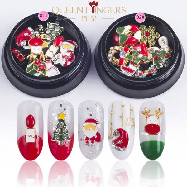 Manicura Navidad joyería diamante brillo diamante accesorios lentejuelas Super flash diamante red caliente perla esmalte de uñas parche rhinestone