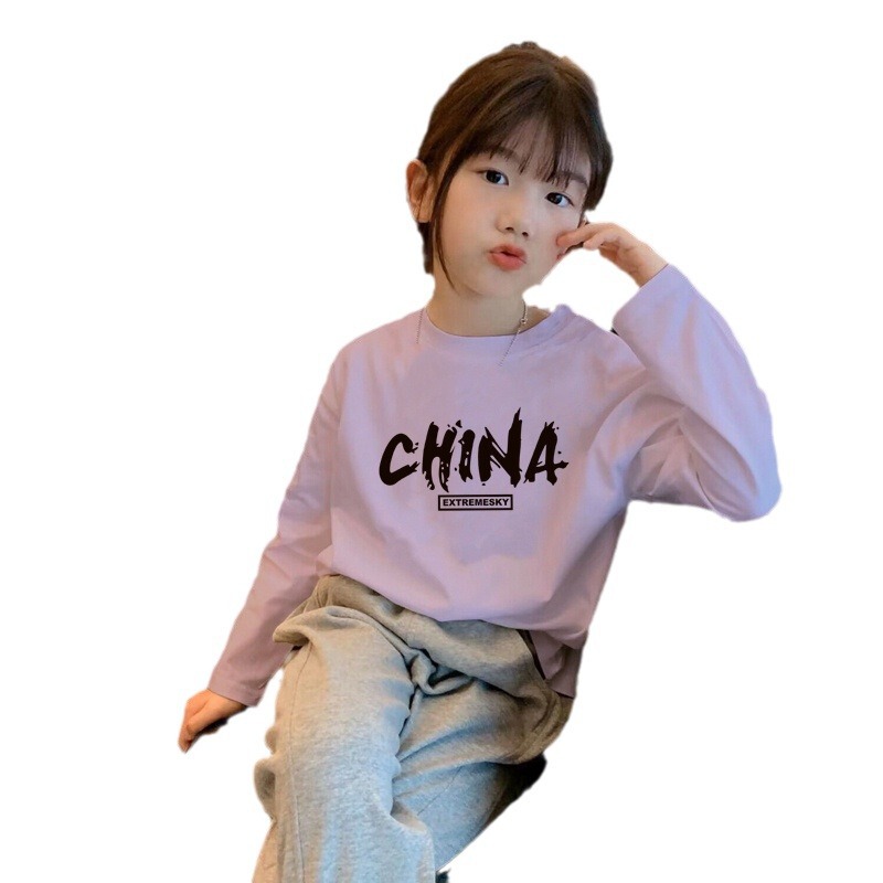 H2328 # 100% 純綿子供長袖ボトムシャツ春秋プリント洋気カジュアルtシャツ女の赤ちゃん上着潮t|undefined