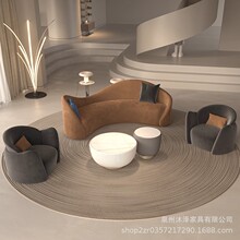 轻奢大堂洽谈弧形沙发公司婚纱店休息区店铺会客酒店高级接待沙发