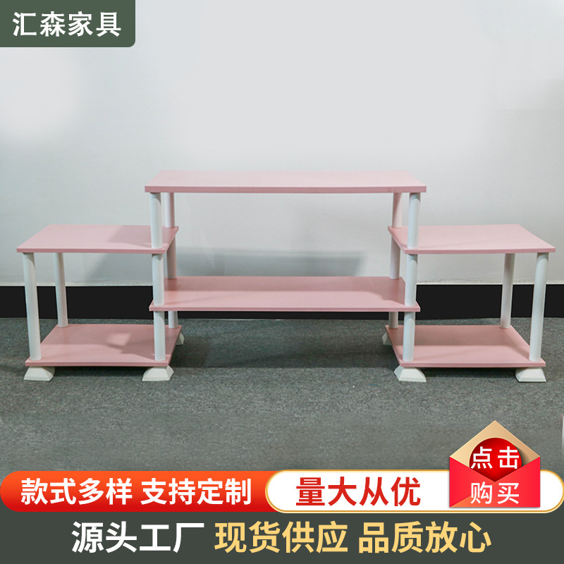 Gabinete de televisión rosa pequeño dormitorio moderno mini simple ahorro de espacio televisión madera maciza