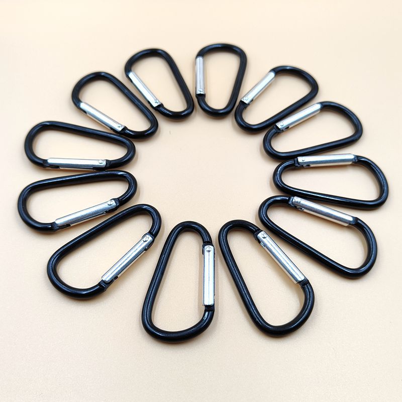 Outdoor D-Shaped No. 5/6 Carabiner Made of Hard Aluminum Alloy, Eco-Friendly Climbing Clip, Outdoor Travel Spring Clip Hook