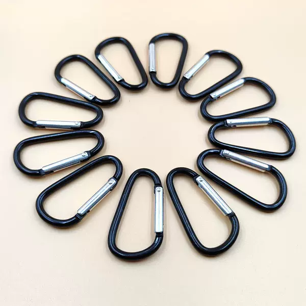 Outdoor D-Shaped No. 5/6 Carabiner Made of Hard Aluminum Alloy, Eco-Friendly Climbing Clip, Outdoor Travel Spring Clip Hook