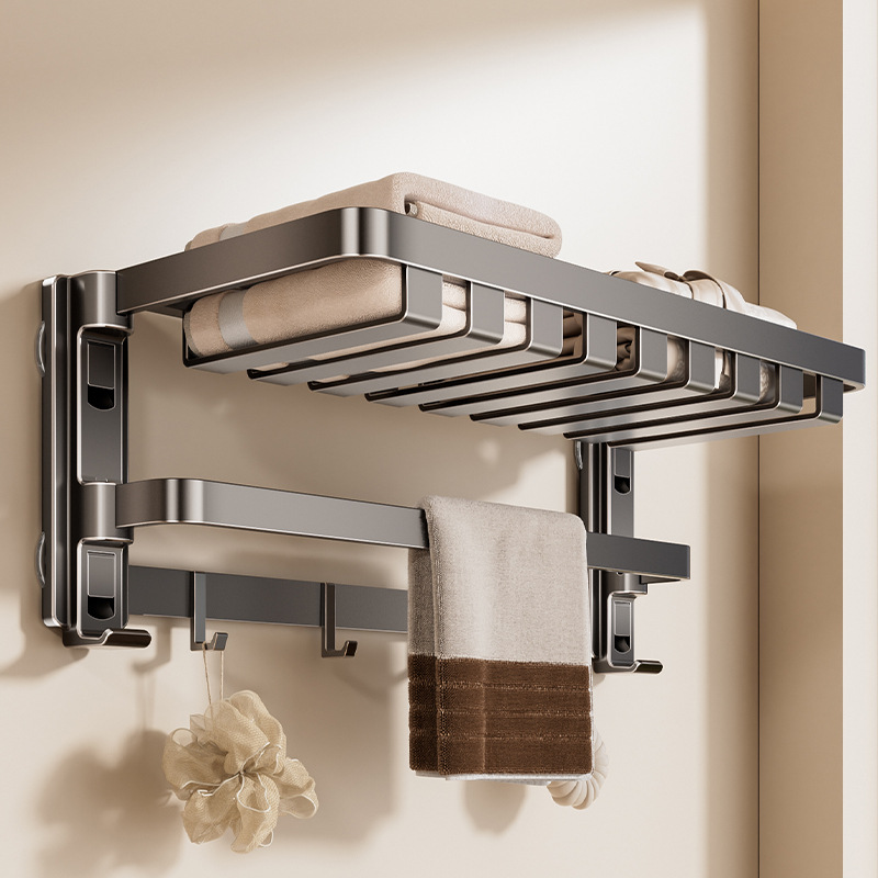 Four Suction Cup Strong Bathroom Towel Rack Without Punching Bathroom Folding Towel Rack Storage Rack Bathroom Storage Rack