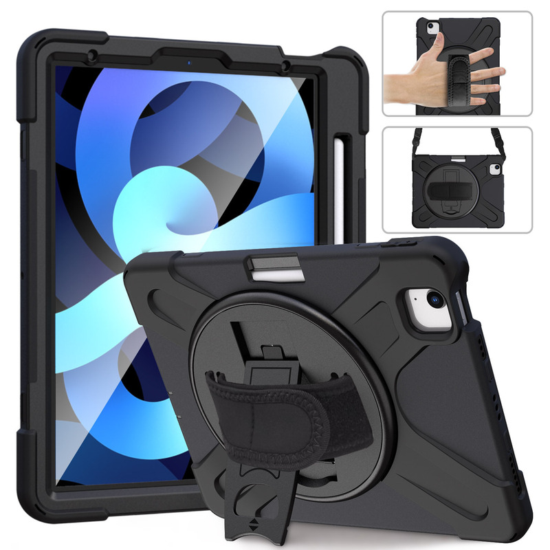 Suitable for Apple Tablet Case iPad 12.9 Pro 2021 Pen Slot Turntable Stand Protective Cover Factory Wholesale