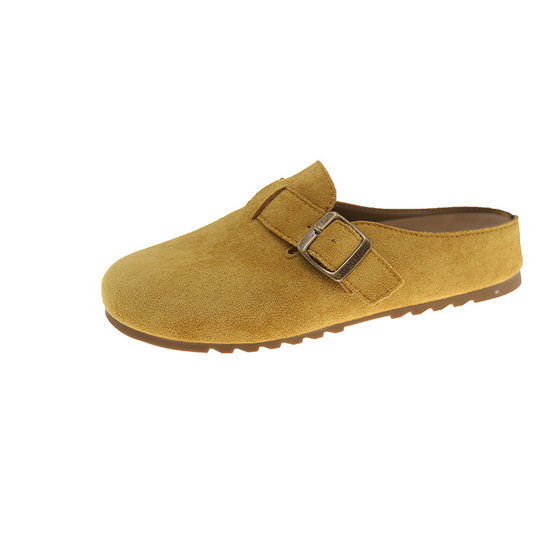 Spring and Summer 2025 New European Goods Slip-on Feeling Half-drag Birkenstock Shoes Thick-soled Soft Leather Soft-soled Low-top Women's Birkenstock Slippers Trendy