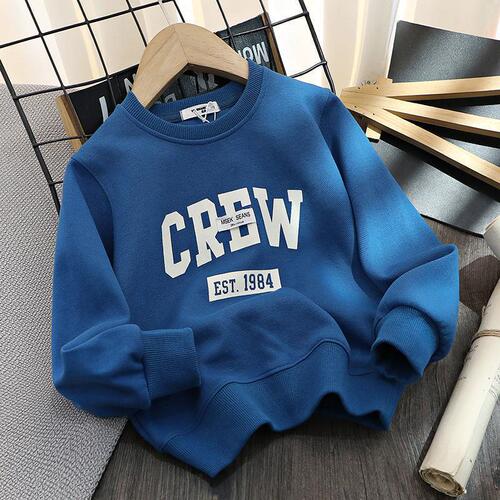 Letter Print Sweatshirt 2025 Spring and Autumn Base Hoodie for Middle Children Loose Matchable Casual Personality Top Soft
