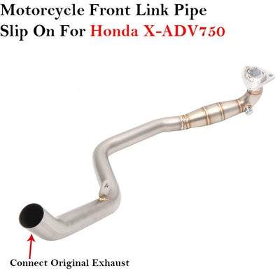 Suitable for Honda Xadv750 Nss750 Modified Exhaust Pipe Front Section Original Caliber Sound Upgrade Stainless Steel (Exhaust pipe) - a