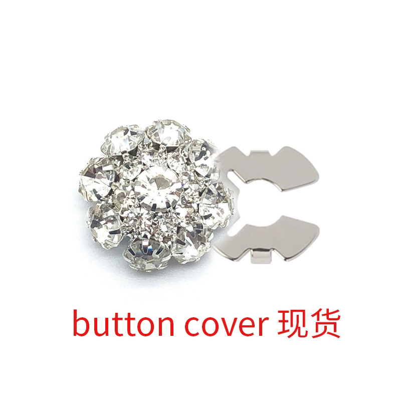 Новые европейские и американские пуговицы Rhinestone Button Covers трансграничный кристалл из медного цветка пуговицы