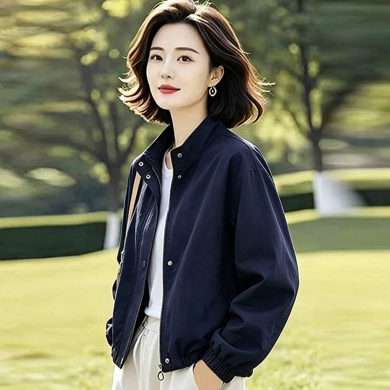 Short jacket for women, spring/autumn 2026 new style, petite size, casual windbreaker for moms, thin top Short jacket for women, spring/autumn 2026 new style, petite size, casual windbreaker for moms, thin top