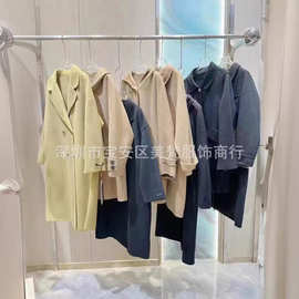 菲妮恋双面羊绒大衣25冬时尚百搭中长款毛呢大衣品牌折扣尾货批5