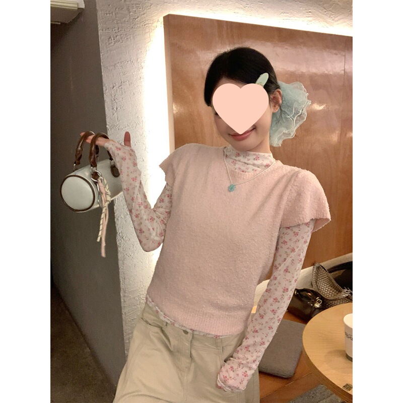 Song Zheng Pink Knitted Short-Sleeve T-Shirt for Women, Spring Gentle Style, Korean Fashion, Super Stylish Layered Top