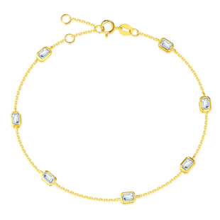 Fashionable and Personalized Emerald-Cut Special-Shaped Artificially Cultivated Diamond Bracelet for Women 18K Gold One-Carat Baby's Breath Series