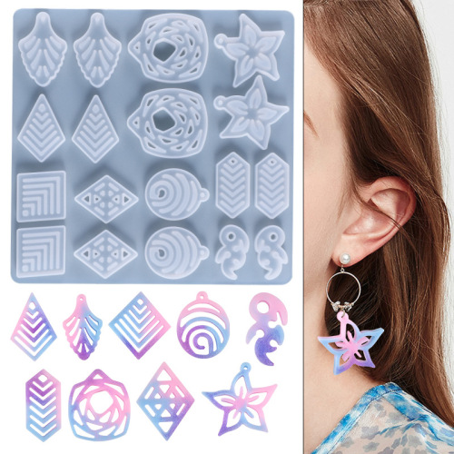 Poppy diy crystal glue mold homemade high mirror earrings pendant jewelry silicone mold wholesale