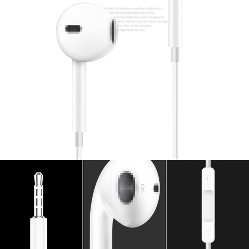 Line controlled earphones with mic 3.5mm plug stereo crystal box using Android Pingguo mobile phone line controlled earphones