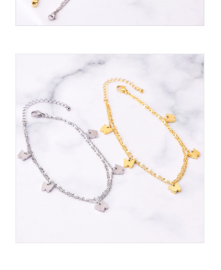 Fashion Butterfly Stainless Steel Inlay Shell Womenu0027S Anklet