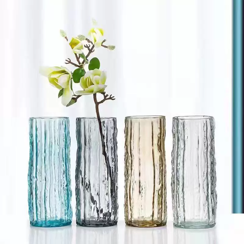 В европейском стиле чистая красная полярная замороженная Ледниковая стеклянная ваза утолщенный прозрачный сушеный цветок Роза гостиная обеденный стол украшение