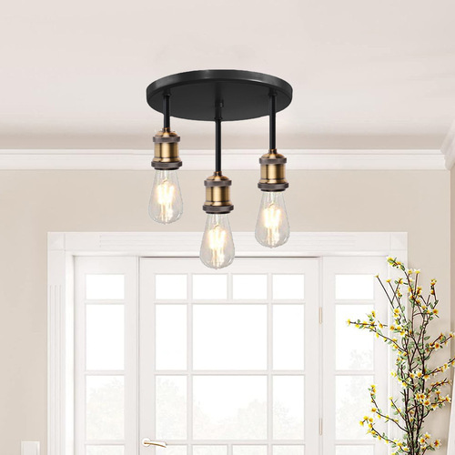 Cross-border American retro industrial style iron restaurant 3-head chandelier bar modern simple black Zhongshan lamps