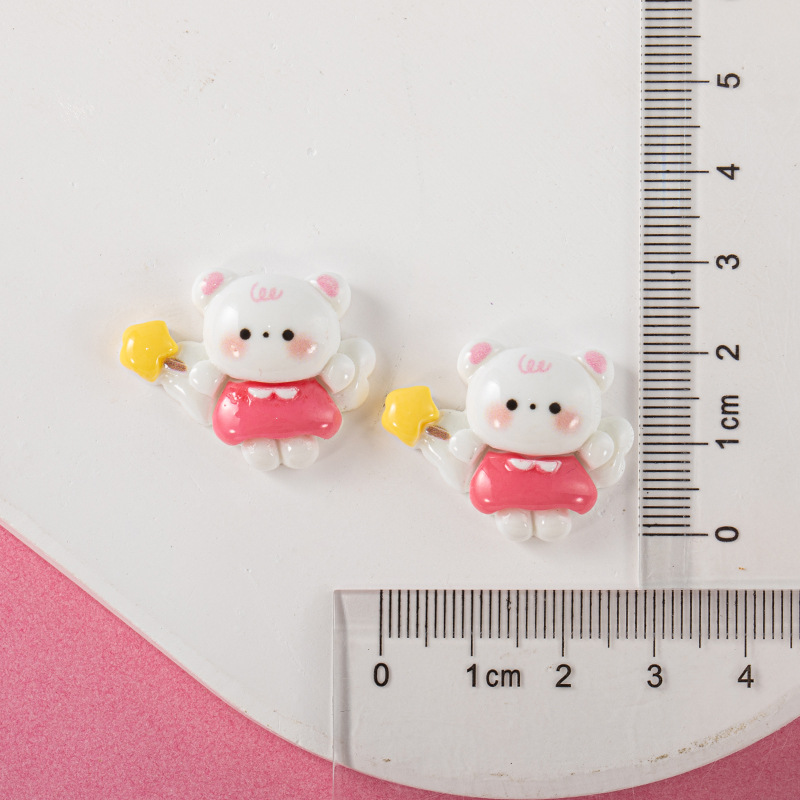 Suministro directo de fábrica dibujos animados Luna oso brillante resina accesorios DIY crema pegamento horquilla accesorios para el cabello materiales hechos a mano al por mayor