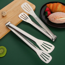不锈钢三线食品夹加厚食物夹面包夹家用烧烤牛排夹酒店自助餐夹子