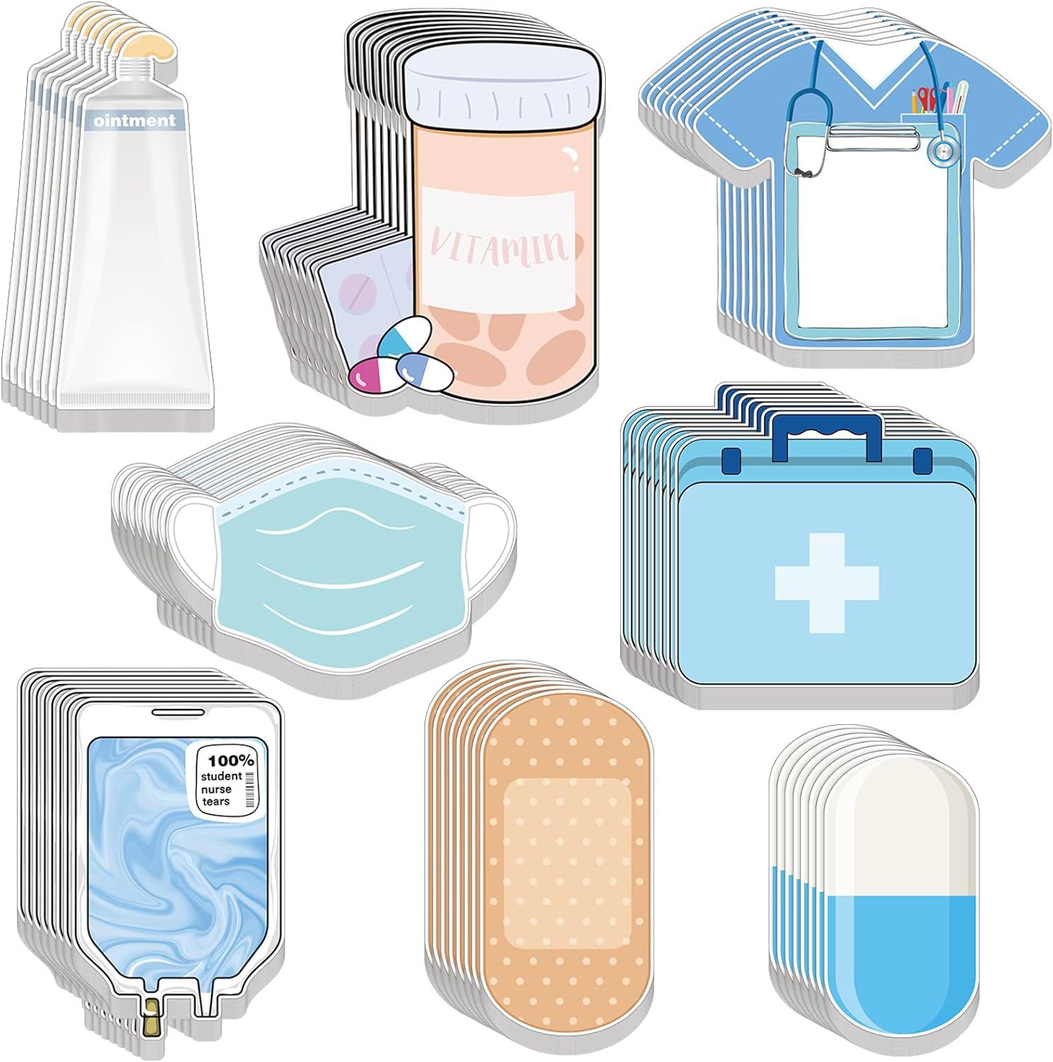 10g Weight 1 Piece 1 Set Face Mask Pill Clothes Class Learning School Paper Cute Sticky Note