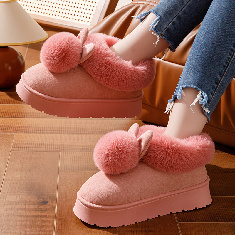 Zapatillas de algodón nuevas del 2025 para hombre y mujer, estilo simple de invierno, se pueden usar al aire libre, botas de nieve con parte trasera cerrada, forradas con forro polar, gruesas y cálidas.