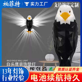 老鹰壁灯投影灯卧室2024新款免布线遥控磁吸充电创意氛围小夜灯