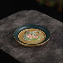 宜兴紫砂壶承 杯垫 壶托 家用精品泥绘小茶盘 功夫茶具配件