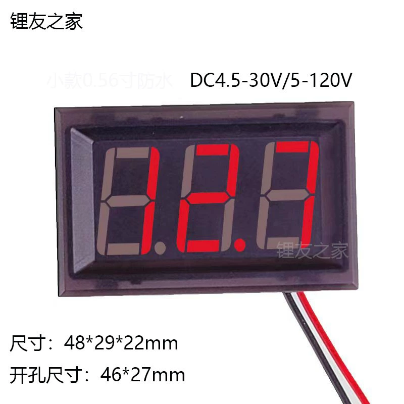Маленький 0.56inch водонепроницаемый 4,5-30 В 5-120 В цифровой дисплей аккумулятор электромобиля вольтметр подключенный к обратной защиты