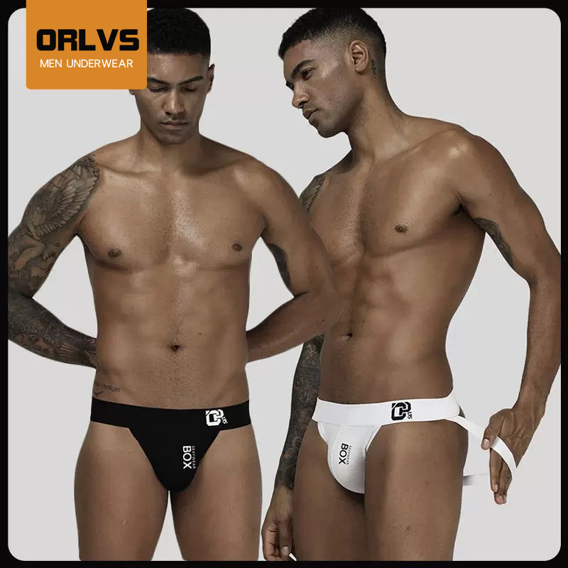 Spot summer new cotton men's sports thong low waist hip personalized letter men's double thong generation hair